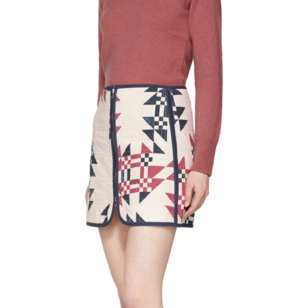 Isabel Marant Ecru Lickly Origami Miniskirt